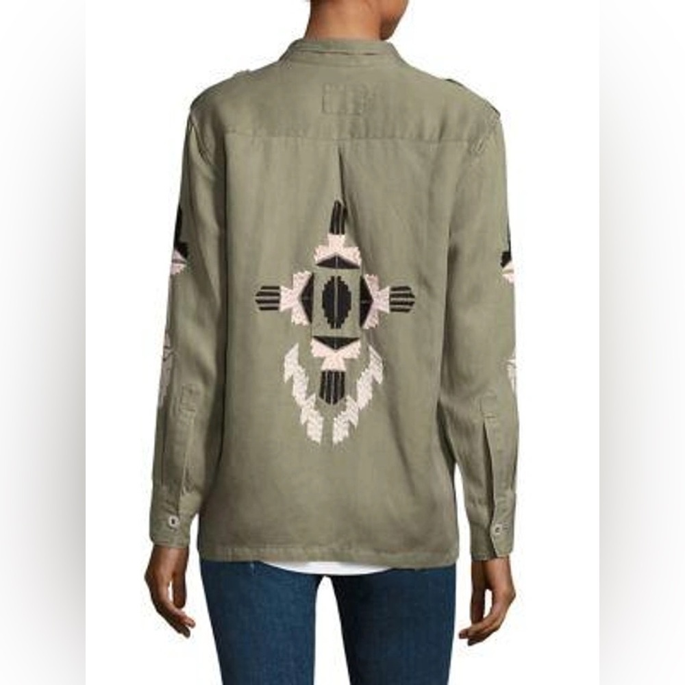 Rails Elliot Aztec Embroidery Military Jacket In Green (120)